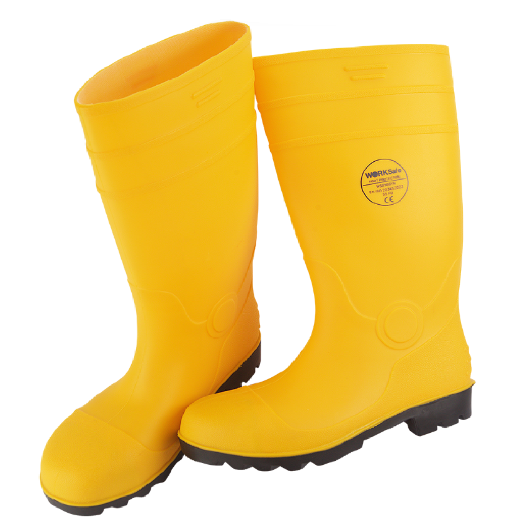 WORKSAFE PVC Yellow VULCAN BOOTS With Steel Toe Cap And MIDSOLE (S5)